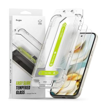 Imagem de Ringke Fácil de deslizar [super fácil de instalar] Compatível com o protetor de tela Google Pixel 9a, compatível com capa de vidro temperado de dureza 9H com ferramenta de instalação simples - pacote
