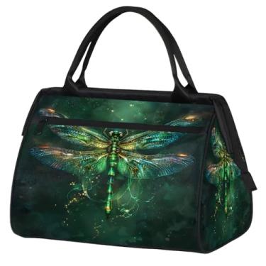 Imagem de Bolsa pequena para o fim de semana, feminina, masculina, floral, borboleta, retrô, colorida, dobrável, bolsa esportiva leve para academia, Cor: 33, 15.2*8.3*11.6 inch, Moderno