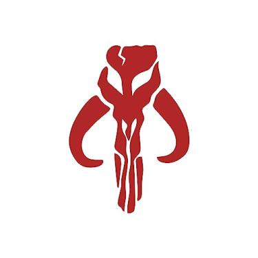 Imagem de Adesivo de silhueta de caveira mandaloriana decalque de vinil caderno janela de carro laptop 11,4 cm x 15,2 cm (vermelho)