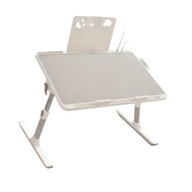 Imagem de Fxzqgnh Bandeja para Cama de Laptop com Altura Ajustável, Multifuncional, Tamanho Grande, Decoração para Casa, 60 X 40 Cm, Suporte Portátil para, cinza com estante para livros