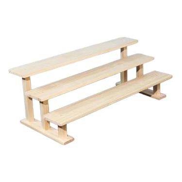 Imagem de IEUDNS Suporte de exibição de figuras, organizador de perfumes, suporte para cupcakes, expositor de madeira para colecionáveis, 3 Níveis 40cm