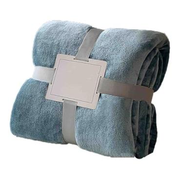 Imagem de Cobertor de lã com peso e mantas fofas femininas masculinas para cama adulto casal solteiro para sofá grosso e quente macio confortável para inverno outono lavável na máquina (azul A, 100 x 120 cm)