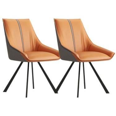 Imagem de SPXMQSS Cadeiras de mesa de jantar, cadeiras de jantar giratórias com apoios de braços e pernas de metal, cadeira estofada de sala de estar com encosto para sala de estar, recepção, restaurante