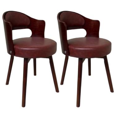 Imagem de SPXMQSS Cadeiras para sala de jantar, cadeiras de jantar giratórias de 360° com encosto, cadeira de jantar estofada de couro, cadeira ergonômica para lounge, escritório, penteadeira, cadeira vermelha
