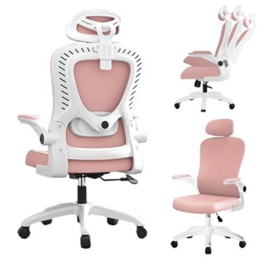 Imagem de Cadeira Ergonômica Escritório inclinar de 90°a130° Adaptação da cintura, Até 200kg(Rosa-82-Até 150KG)