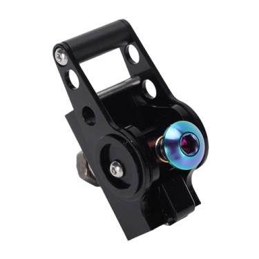 Imagem de Luocute Fivela C de Liberação Rápida de Bicicleta Dobrável, Braçadeira de Dobradiça de Desbloqueio de Bloqueio Rápido de Liga de Alumínio para Tubo de Cabeça de Seção Intermediária, Com (Preta)