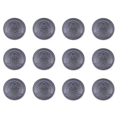 Imagem de Tvoip 12 peças Botões de metal Caveira Domineering Botões Casual Terno Corta-vento Casual 25 mm Botão, Preto, 25mm
