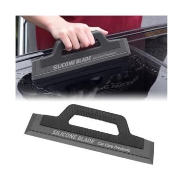 Imagem de Moioee Rodo de janela de carro, silicone macio, lâmina de água para limpeza de veículos de 39 cm com alça, limpador de água de vidro automático de uma peça, limpador de raspador de água para espelho