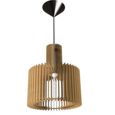 Imagem de Luminária Teto Tipo Pendente Moscou Mdf Completa - Cor:mdf Cru