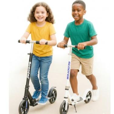 Imagem de Patinete Infantil Juvenil Dobrável com Freio Traseiro e Altura Ajustável | Para Crianças a Partir de 6 Anos | Suporta até 100kg | Leve e Seguro