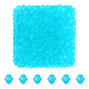 Imagem de Mandala Crafts Contas de cristal bicone água-marinha de 4 mm – 1500 contas de vidro facetadas para fabricação de joias, suprimentos de contas, artesanato DIY, pulseiras, colares, brincos e contas