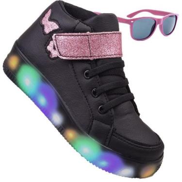 Imagem de Tenis Botinha Feminino De Led Com Calce Facil Infantil Unicornio Perso