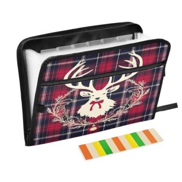 Imagem de Wassud Fundo xadrez com 13 bolsos organizador de arquivos sanfonado sanfonado pastas de arquivo expansíveis com abas e adesivos, tamanho carta A4, papel tamanho carta, recibo, documento, pasta