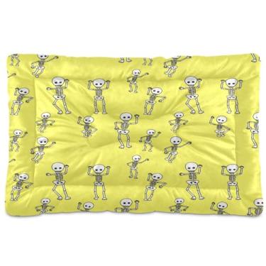 Imagem de Wassud Esqueletos dançantes para cães tapete lavável para animais de estimação almofada antiderrapante para cama de viagem, almofada para canil interno e externo 91 x 61 cm