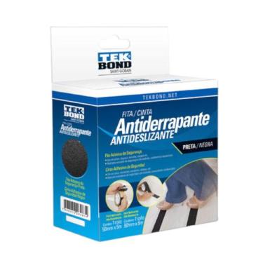 Imagem de Fita Antiderrapante 50mm X 5mt Para Escadas Degraus Tekbond, Preto