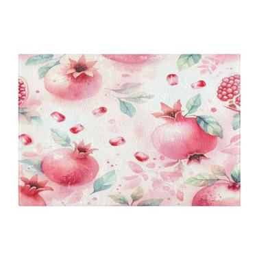 Imagem de Burbuja Tapete de banho de romã, tapete de banheiro absorvente extra macio com suporte antiderrapante para banheiro, banheira e chuveiro, 40,6 x 61 cm