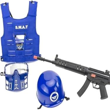 Imagem de Kit Policial infantil para simulacao com acessorios e uniforme, duravel.