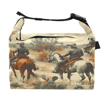 Imagem de STAYTOP Lancheira Western North American Cowboy com fivela de alça, lancheira isolada para meninos e meninas, lancheira térmica para trabalho escolar