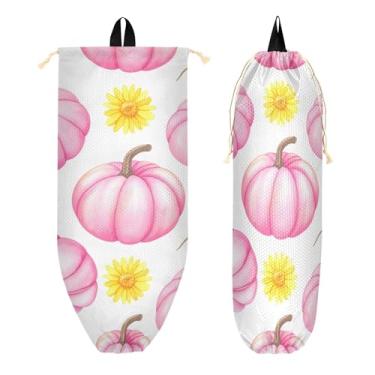 Imagem de xigua Suporte de parede para saco de plástico Halloween Pumpkins com cordão, 1 pacote, reutilizável para decoração organizadora de sacolas de compras, meias, roupas íntimas e gravatas