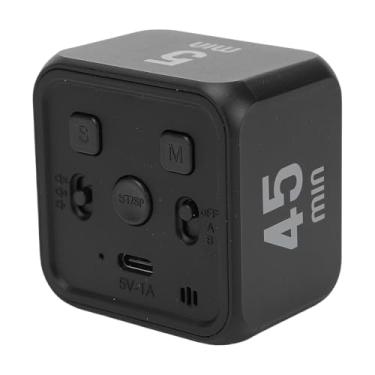 Imagem de AUNMAS Temporizador do Cubo do Sensor de Gravidade, Temporizador Visual da Produtividade Com 3 Níveis de Volume para Cozinhar a Beleza da Aptidão, Contagem Regressiva do Modo Duplo (Preto)