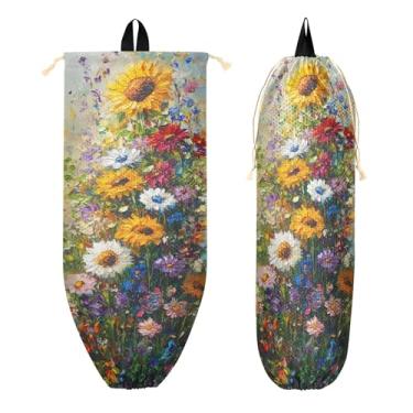 Imagem de xigua Suporte de parede para saco de plástico de flores silvestres de jardim com cordão, 1 pacote, reutilizável para decoração de bolsas, meias, roupas íntimas e gravatas