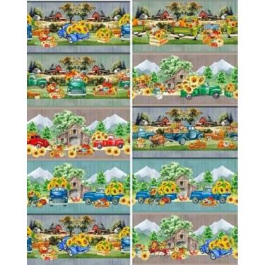 Imagem de Tecido Tricoline Digital Barrado fazendinha 55cm x 150cm 10 faixas