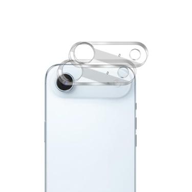 Imagem de Pacote com 2 protetores de lente de câmera para iPhone Air, capa de lente de vidro temperado, Ultra HD, dureza 9H, antiarranhões, compatível com capas [Sem efeito em fotos noturnas]