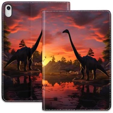 Imagem de Capa para iPad (A16) 11ª geração de 11 polegadas (2025)/iPad 10ª geração 11 polegadas (2022), suporte dobrável ajustável e despertar/hibernar automático, capa protetora à prova de choque, floresta de