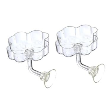 Imagem de KiBcsLic Conjunto de 2 comedouros para camarões em aquário, pequenos alimentadores para peixes, para aquários de água doce e salgada, bandeja de alimentação em, Flor de Quatro Pétalas