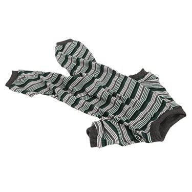 Imagem de Acouto Pijama Listrado para Cachorro Primavera e – Macacão Elástico Macio para Cachorrinhos e Cachorros, Sessões de Fotos Perfeitas, Festas e Roupas – Design Verde Elegante (XL)