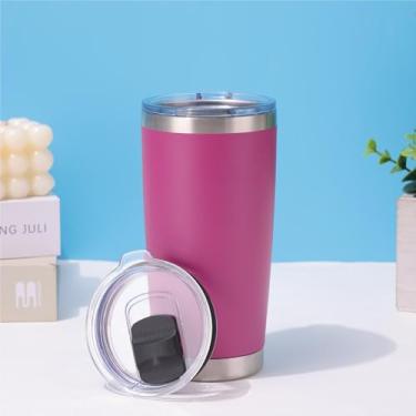 Imagem de CWPJUNDGP Caneca de carro de aço inoxidável de 590 ml, caneca de carro de camada dupla, isolamento térmico, isolamento térmico, copo mestre de gelo, grande capacidade