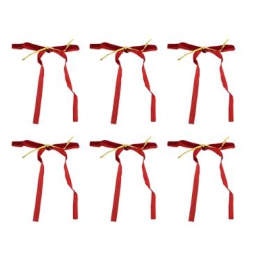 Imagem de Zerodis 24 Peças de Laços de Veludo, Laços e Fitas, Decorações de de Fita Com Gravata Dourada, Guirlanda de Natal para Decoração de Casa de Casamento, Interior e Exterior, 24 Peças de Arcos de