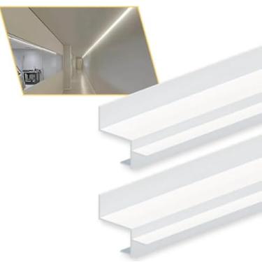Imagem de 4m Perfil De Led Alumínio Linear Embutir Tabica 47x40mm Branco