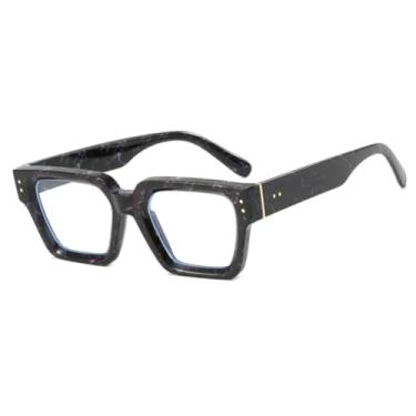 Imagem de HPIRME Óculos de luxo com armação grossa, estilo retrô, para mulheres, com proteção UV400 (flor transparente).