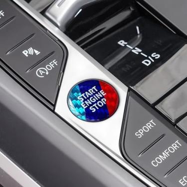 Imagem de BETTERHUMZ Adesivo decalque de botão de partida de carro para BMW G42 225i M240i G22 425i 430i G26 G20 G21 G28 G01 G45 G05 Z4 G29 2 3 4 I4 I3 Series X3 X5 Acessórios interiores de controle de fibra de