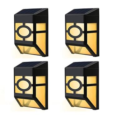Imagem de Luzes de Parede Solares 2 LEDs Iluminação Solar para Paisagem Caminhos Decorativa Lâmpadas LED com Ligação Desligamento Automático Cerca Porta da Frente Portão Balcão Jardim Pacote 4 unidades