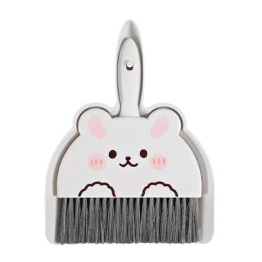 Imagem de Conjunto de escova de vassoura para pá de pó, pá de lixo e escova, mini frigideiras com para mesa de chaveiro, gato, cão e outros animais de estimação, panela de poeira, vassoura de limpeza pequena