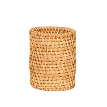 Imagem de Dioche Porta-canetas de Vime Tecido à Mão Pincel Maquiagem Cesto Armazenamento Organizador Panelas Cozinha Caddy Home Office Decoração Mesa para Quarto Três Tamanhos (1)