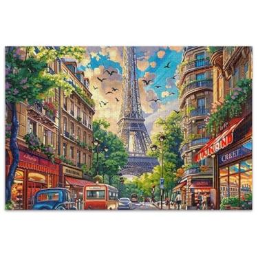 Imagem de Quebra-cabeças City Street Painting Paris para adultos 500 peças decoração de arte pintura paisagem quebra-cabeças presentes para amantes de quebra-cabeça