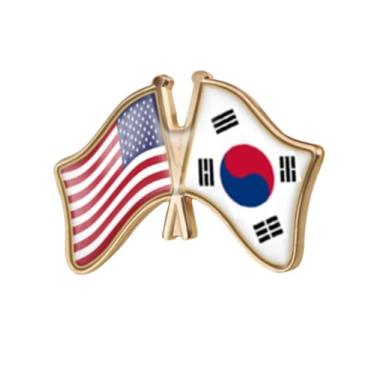 Imagem de QTAOEIONG Bandeiras dos Estados Unidos, EUA, América, EUA e muitos outros países, broche de liga de amizade com cruz, 1.3x0.9inch/32x23mm, Metal, Sem Pedra Preciosa