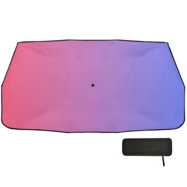 Imagem de Protetor solar azul vermelho gradiente carro para-brisa bloqueio UV carro para-brisa guarda-chuva 147.3 cm x 75.4 cm protetor solar para carro