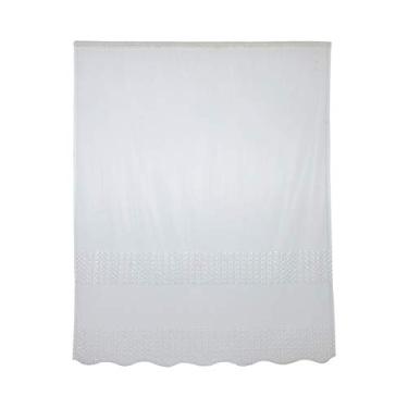 Imagem de Cortina de janela de poliéster Ainoli Valências Voile Quarto Decoração de sala de estar (Branca)