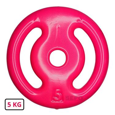 Imagem de Anilha Emborrachada Fitness 5 Kg Rosa-Unissex