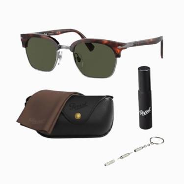 Imagem de Persol Óculos de sol quadrados PO3199S com kit oficial de óculos