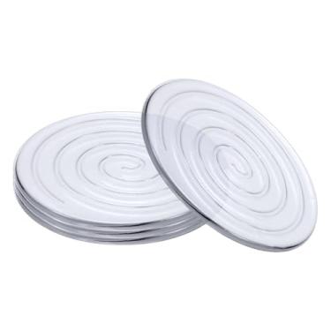 Imagem de 4 peças de protetores de parede silenciosos de 6 cm maçaneta de borracha transparente autoadesiva, almofada de proteção de parede redonda, para-choque de porta de proteção para parede