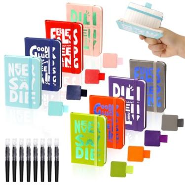 Imagem de Mulaibdin 8 Pcs Pocket Notebook, Small Notebooks Pocket Size, A7 Notebook with Pen Loop Holder, Inspirational Small Notepad with Elastic Band, Mini Notepads for School, Office,Memo,Journal,Travel