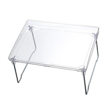 Imagem de YOUTHINK Rack de Armazenamento de Mesa Dobrável, Prateleira Organizadora Empilhável que Economiza Espaço para Balcão de Cozinha, Quarto de Banheiro, Sem Montagem de Ferramentas, Animal
