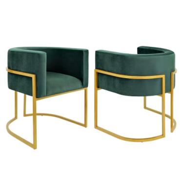 Imagem de Kit 2 Poltronas para Recepção - Conjunto Decorativo para Clínica, Consultório e Sala de Espera, Confortável e Moderno(verde milita,cobre)