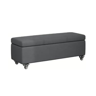 Imagem de Para Os Pés Banco Para Sapatos Armazenamento Bancos Ottomans Bancos De Retangulares Banquinho Design De Roda Omnidirecional Banquinho De Pedicure(Dark gray,40x40x60cm)