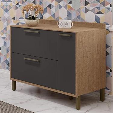 Imagem de Balcão de Cozinha Castanho/Chumbo 1 Porta e 2 Gavetas